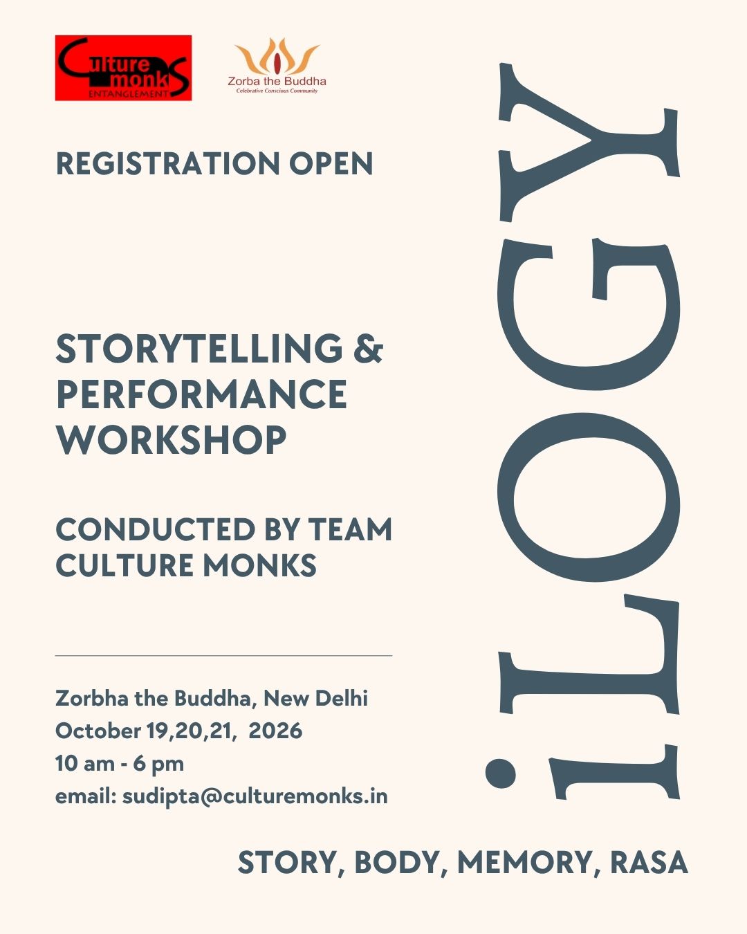 iLOGY Storytelling & Performance Lab @Zorbha the Buddha, Delhi