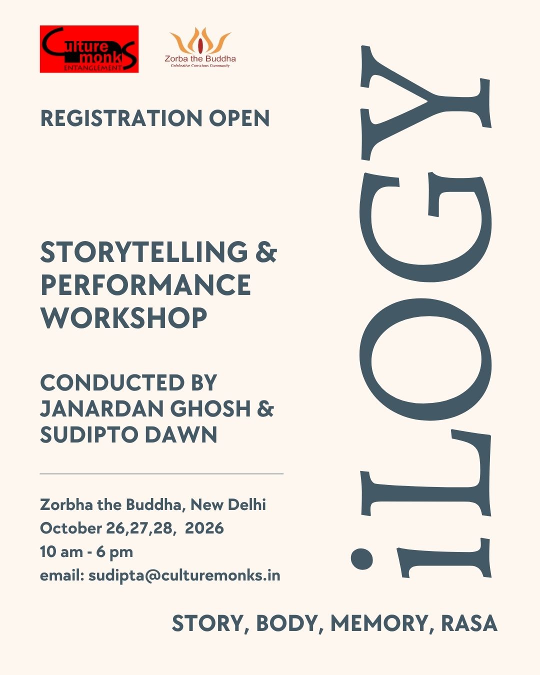 iLOGY Storytelling & Performance Lab @Zorbha the Buddha, Delhi
